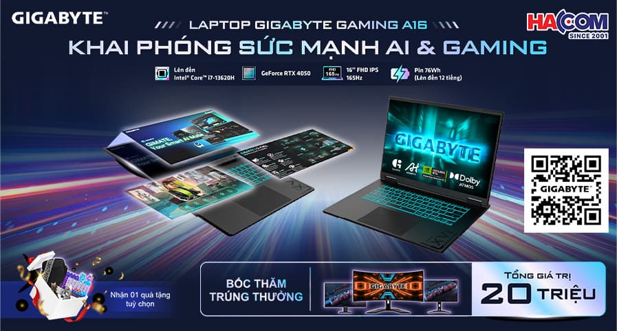 LAPTOP GAMING A16 KHAI PHÓNG SỨC MẠNH AI & GAMING