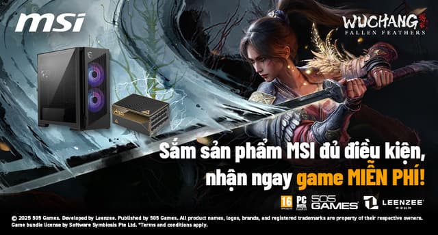 Tặng Game Wuchang: Fallen Feathers Miễn Phí Khi Mua Bộ Nguồn Hoặc Case Tại HACOM