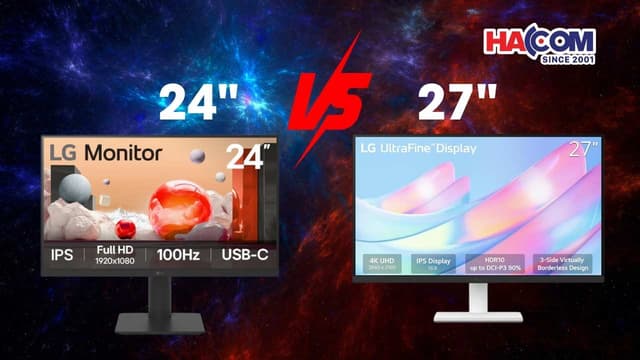 So sánh màn hình LG 24 & 27 inch: Lựa chọn nào 'đủ' cho công việc văn phòng?