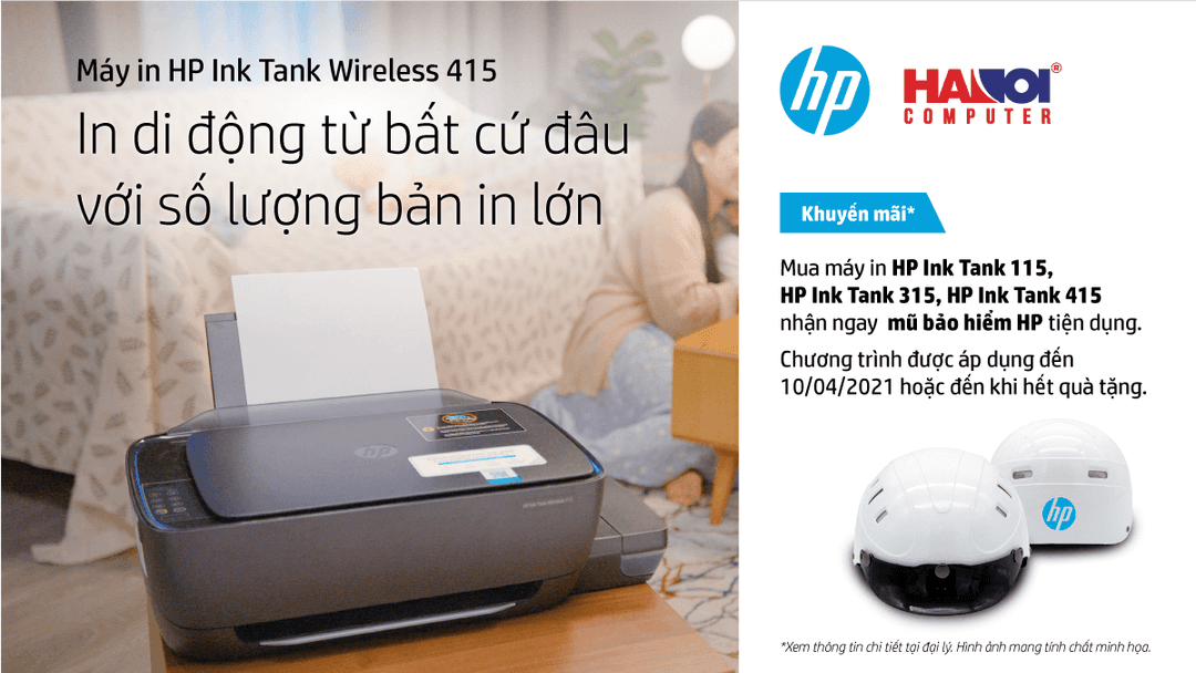 Chương trình Khuyến mãi “Mua Máy In HP Ink Tank, Tặng Ngay Mũ Bảo Hiểm HP Thời Trang”