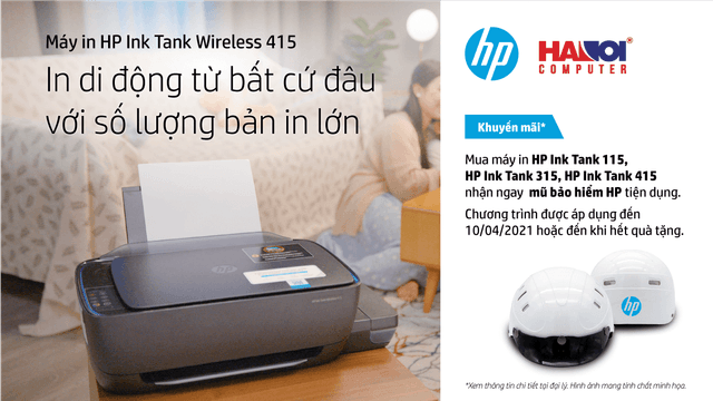 Chương trình Khuyến mãi “Mua Máy In HP Ink Tank, Tặng Ngay Mũ Bảo Hiểm HP Thời Trang”