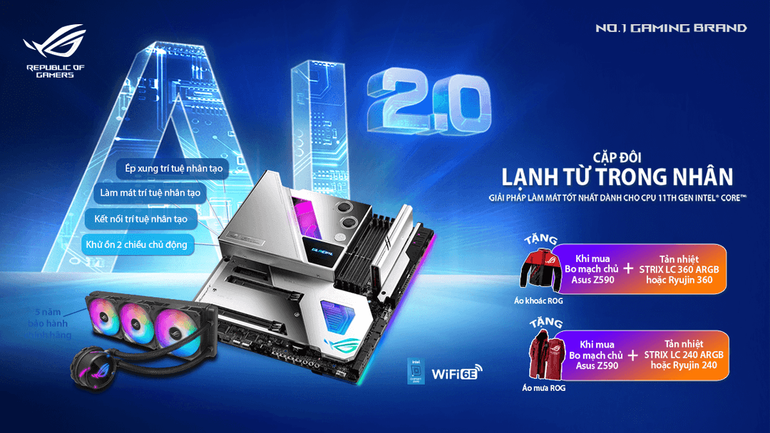 Chương trình Khuyến mãi “Mua combo bo mạch chủ ASUS ROG Z590 & Tản nhiệt AIO 240/360 tặng áo khoác hoặc áo mưa ROG”