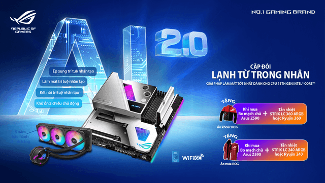 Chương trình Khuyến mãi “Mua combo bo mạch chủ ASUS ROG Z590 & Tản nhiệt AIO 240/360 tặng áo khoác hoặc áo mưa ROG”