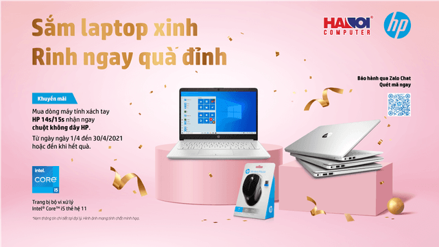Chương trình Khuyến mãi “Sắm Laptop HP 14s/15s, Rinh Ngay Quà Đỉnh”