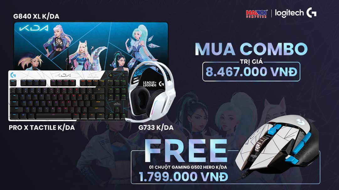 Chương trình Khuyến mãi “Rinh Quà Khủng, Chiến Game Chất Cùng Combo Logitech phiên bản đặc biệt K/DA”
