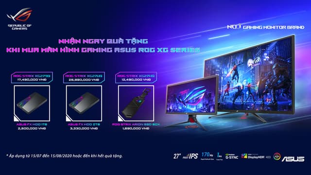 Chương trình Khuyến mãi “Nhận quà liền tay khi mua Màn hình ASUS ROG XG”