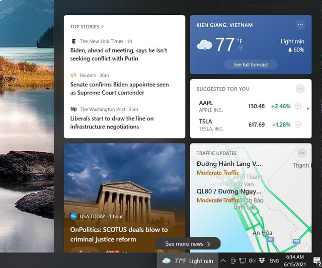 Cách gỡ bỏ công cụ dự báo thời tiết trên Windows 10