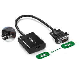 Cáp chuyển đổi VGA sang HDMI+Audio Ugreen 50945 Hỗ trợ 1080P@60Hz