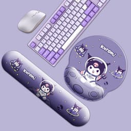 Combo kê tay bàn phím chuột Kuromi màu tím