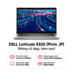 Laptop DELL Latitude 5320 / I5-1145G7 / 8GB RAM / 256GB SSD / Màn 13.3 inch FHD / Kèm sạc - Hàng cũ đẹp (phím JP)