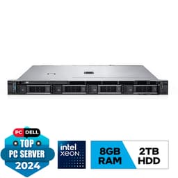 Server Dell PowerEdge R250 E-2334/ 8GB DDR4 UDIMM, 3200MT/ 2TB HDD/ iDRAC9/DVDRW/BC5720DP/450W/No OS -42SVRDR250-313