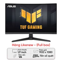 Màn hình ASUS TUF Gaming VG27VQ3B (27 inch/ FHD/VA/180Hz/1ms/Cong) - Likenew (Full box)