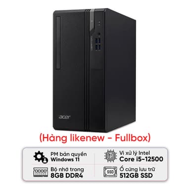 PC Acer Veriton S2690G (i5 12500/8GB/512G SSD/K+M/Black/Windows 11 Pro) - Likenew (Box)
