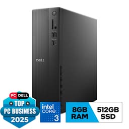 PC Dell Slim ECS1250 (i3 14100 /1*8GB RAM DDR5/512GB SSD/WL+BT/Keyboard Copilot AI+Mouse/180W PSU/Win11) (42SLIM14100-01)