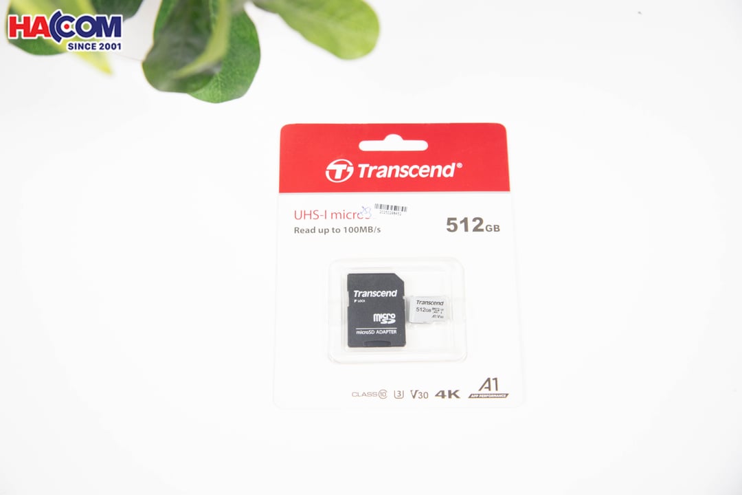 Thẻ nhớ Transcend 512GB UHS-I MicroSD 300S Class 10, U3, A1, V30, 4K (TS512GUSD300S-A) 0