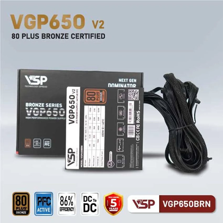 Nguồn VSP VGP650BRN V2 - 650W (80Plus Bronze) 2