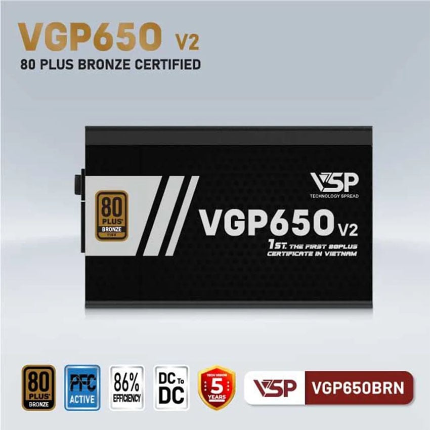 Nguồn VSP VGP650BRN V2 - 650W (80Plus Bronze) 0
