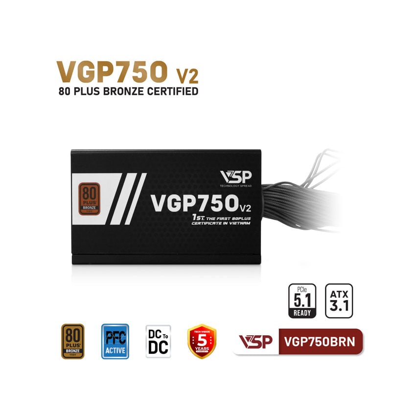 Nguồn VSP VGP750BRN V2 - 750W (80Plus Bronze) 0