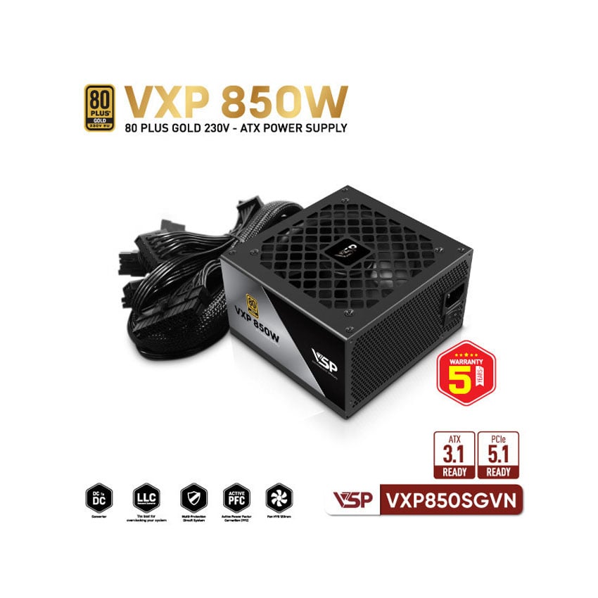 Nguồn VSP VXP850SGVN - 850W (80Plus Gold) 1