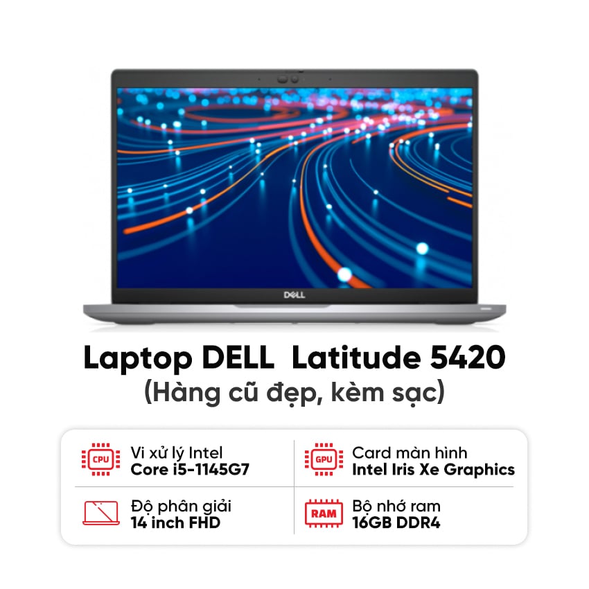 Laptop DELL  Latitude 5420 (i5-1145G7 / 16GB RAM / 256GB SSD / Màn 14 inch FHD / Kèm sạc) - Hàng cũ đẹp 0