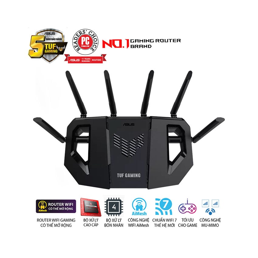 Bộ Phát Wifi 7 ASUS TUF-BE6500 Gaming 3