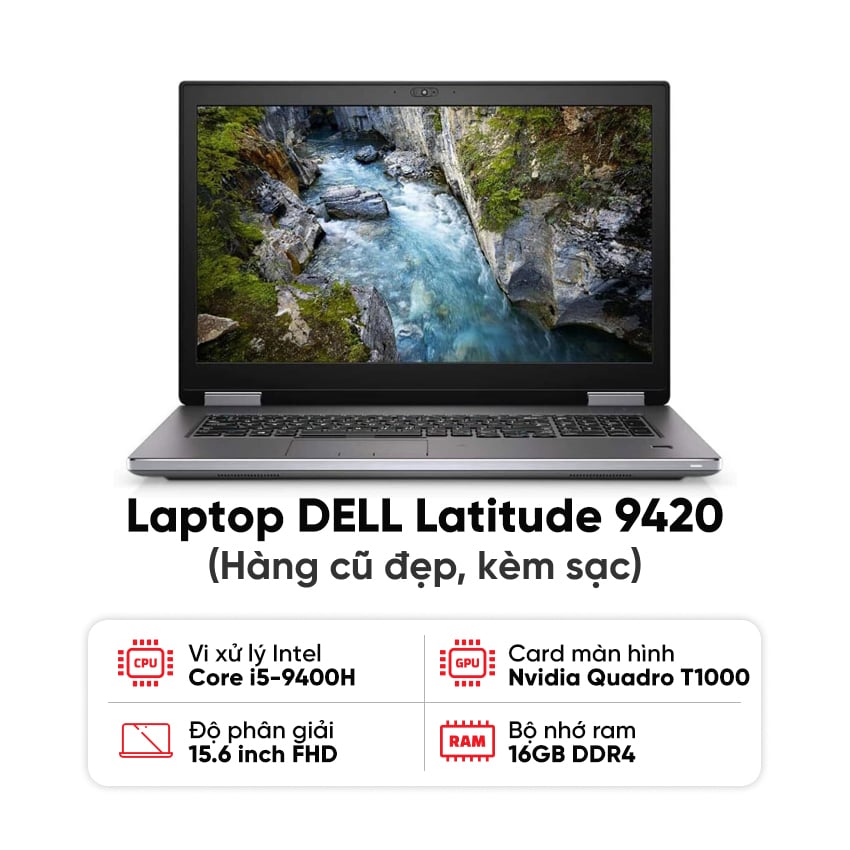 Laptop DELL Precision 7540 (i5-9400H / 16GB RAM / 256GB SSD / NVIDIA Quadro T1000 / Màn 15.6 inch FHD / Kèm sạc) - Hàng cũ đẹp 0