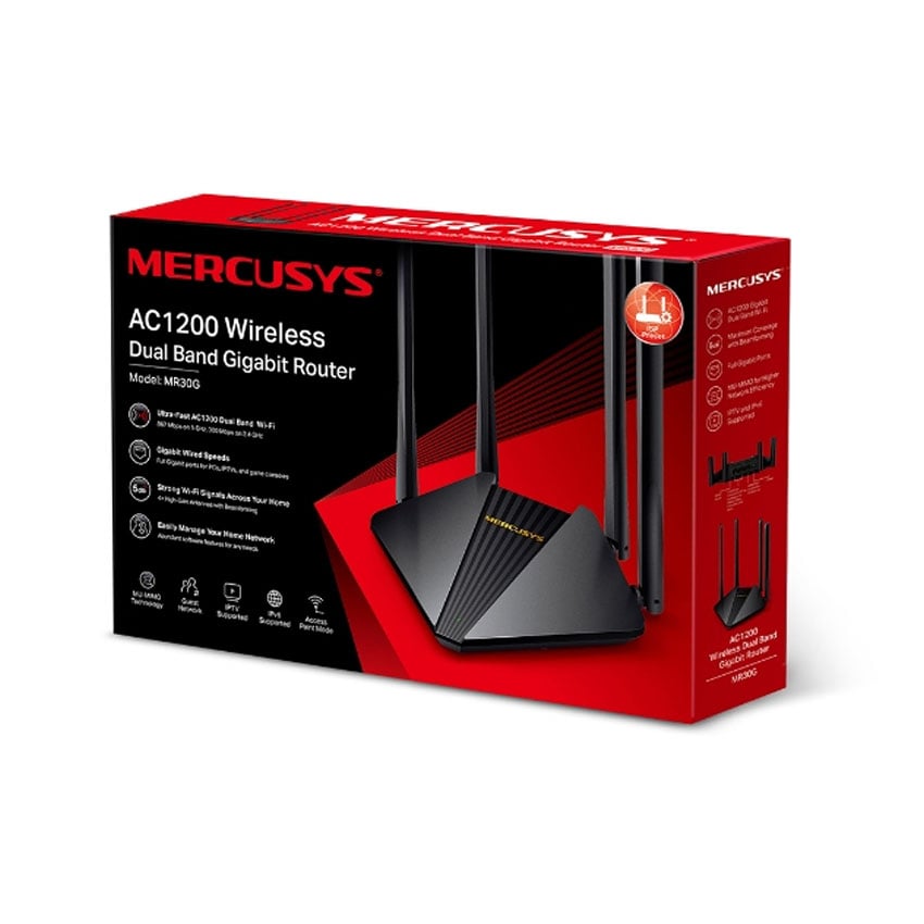 Bộ phát WiFi băng tần kép AC1200 Mercusys MR30G Gigabit 5