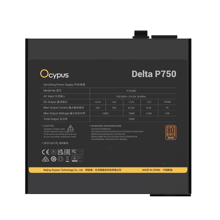 Nguồn máy tính OCYPUS Delta P750 - 750W (80+ Bronze/ATX3.1) 5