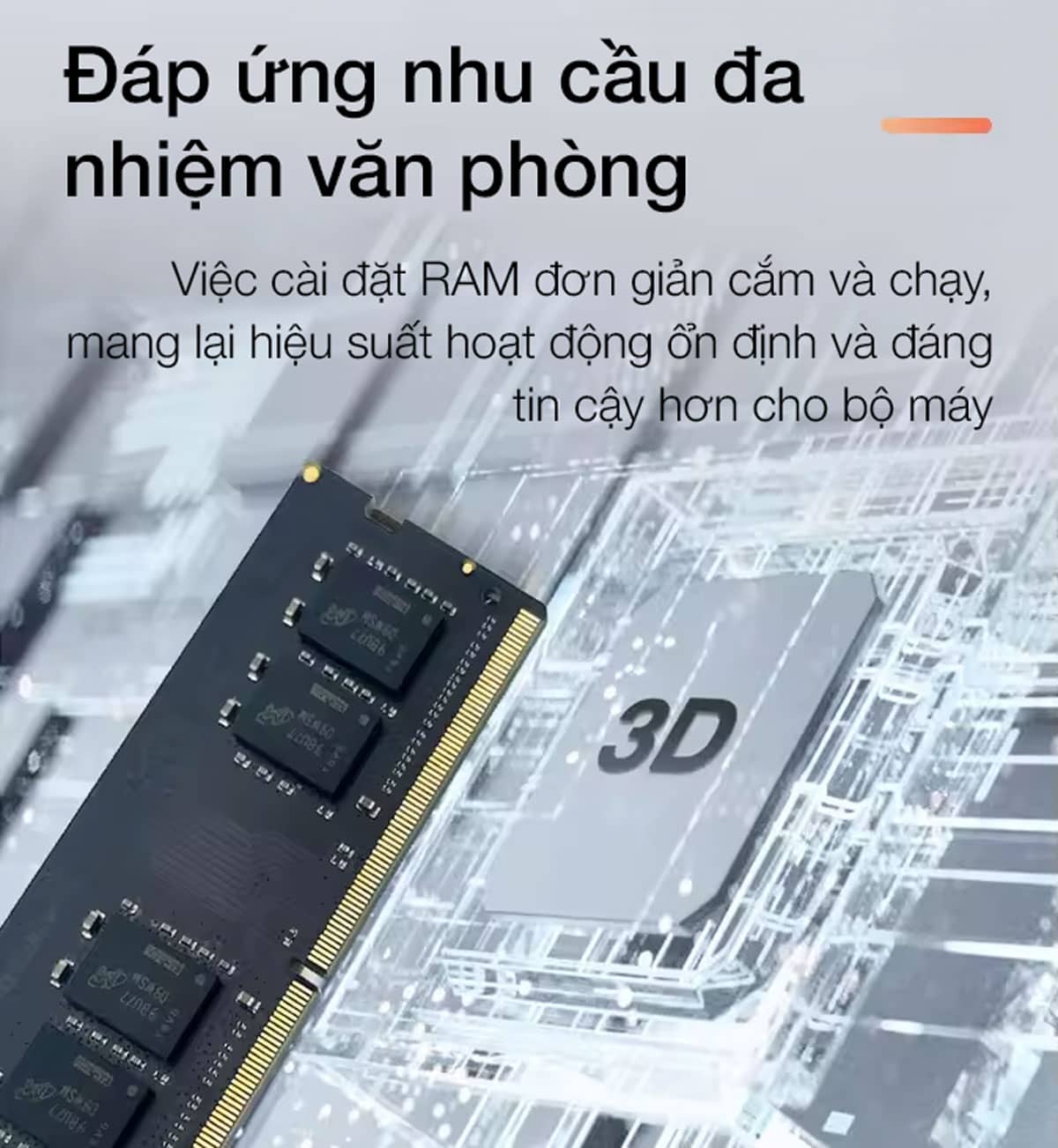 Bộ nhớ 16GB DDR4 - Đa nhiệm mượt mà - HACOM
