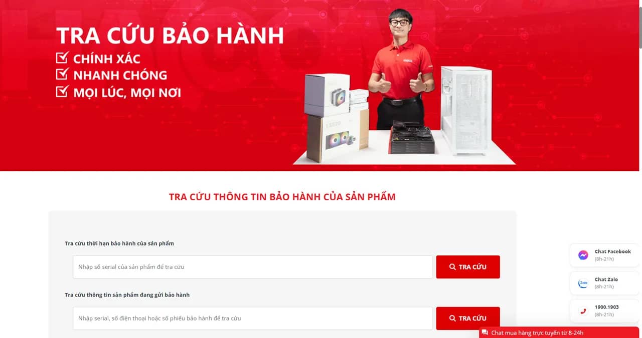 Các tra cứu bảo hành của màn hình Gigabyte tại HACOM