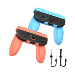 Vỏ tay cầm bằng nhựa có dây đeo Grip Controller for Switch 2 Twin Pack 2 in 1 màu xanh pha cam JYS-NS2276