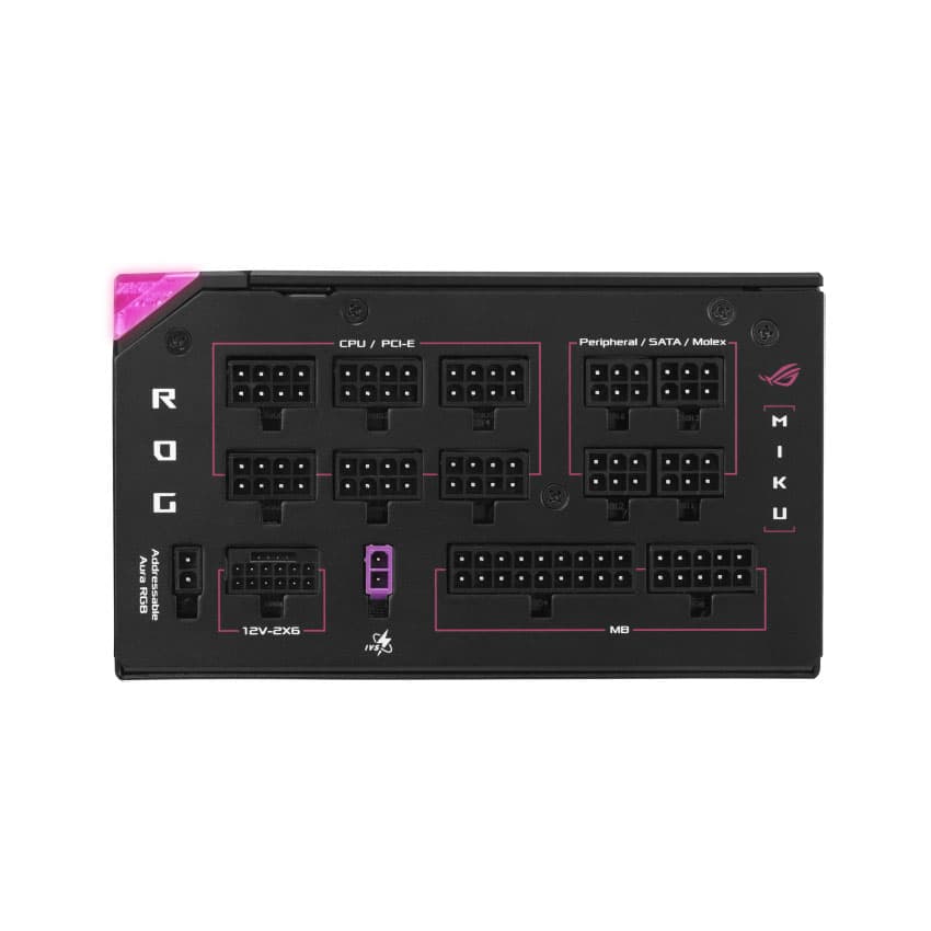 Nguồn Asus ROG THOR 1200P3 Gaming - Hatsune Miku Edition ( 80 Plus Platinum/ATX3.1/Full Modular/Màn oled) 9
