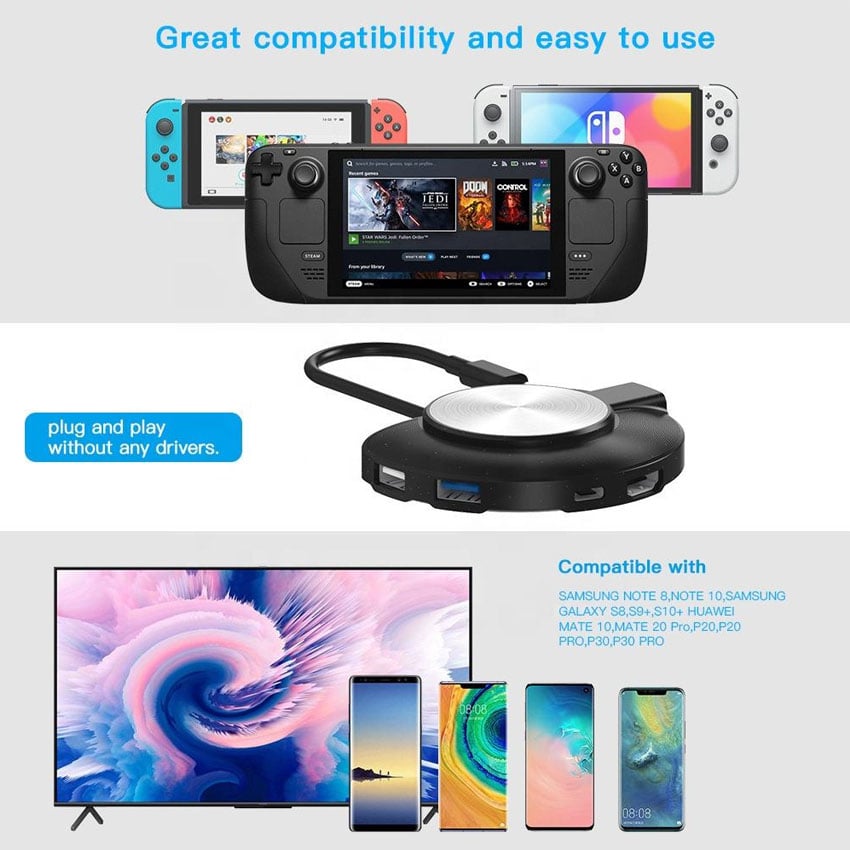 Bộ chuyển adapter đa năng cho Steam Deck/Switch OLED/Switch TV ( JYS-SD007 ) 2