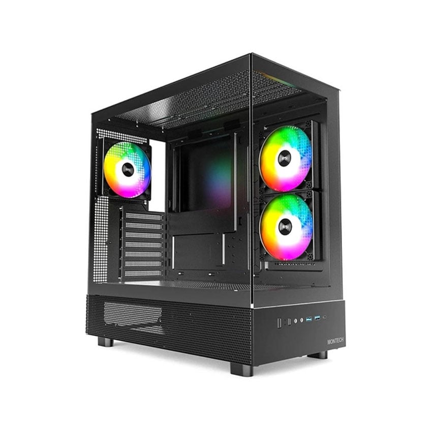 Vỏ Case MONTECH XR Black ARGB CAXRBLMT (ATX/3 fan ARGB) 0