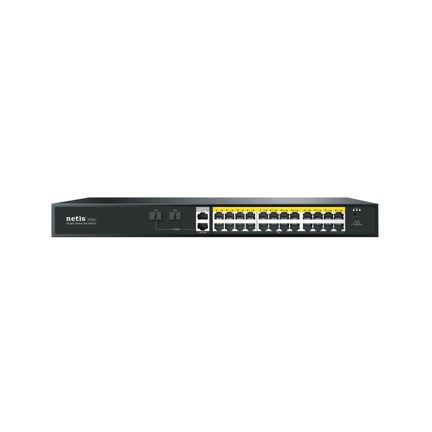 Switch POE Netis P124GH (24 port PoE + 2 Uplinks + 3 SFP) 0
