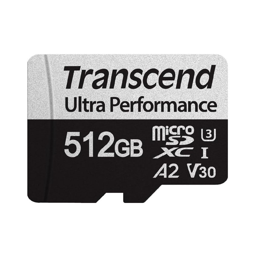 Thẻ nhớ Transcend 512GB microSD w/ adapter UHS-I U3 C10 V30 A2 Ultra Performance (TS512GUSD340S) 0
