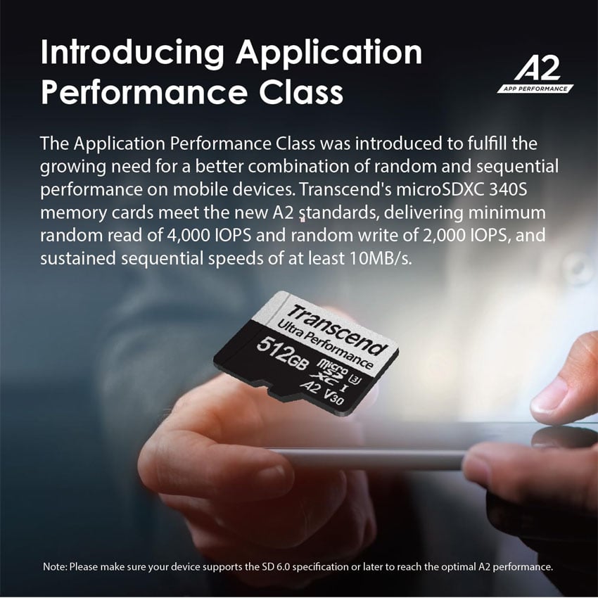 Thẻ nhớ Transcend 512GB microSD w/ adapter UHS-I U3 C10 V30 A2 Ultra Performance (TS512GUSD340S) 3