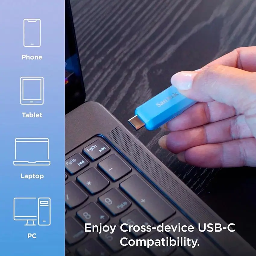 USB SanDisk 256GB USB 3.2 Type-C Flash Drive, Creator, 400MB/s 7