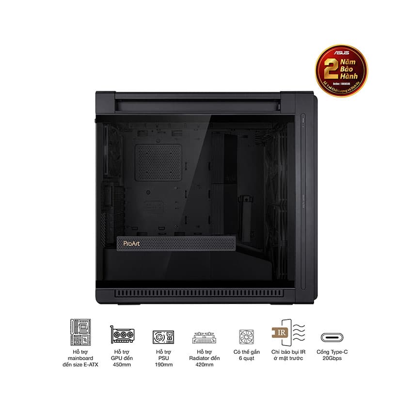 Vỏ Case Asus PA602 ProArt WOOD TG PWM Black (EATX/Full tower/3 fan) 7