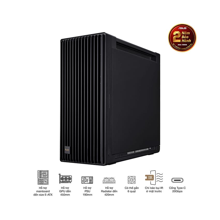 Vỏ Case Asus PA602 ProArt WOOD TG PWM Black (EATX/Full tower/3 fan) 5