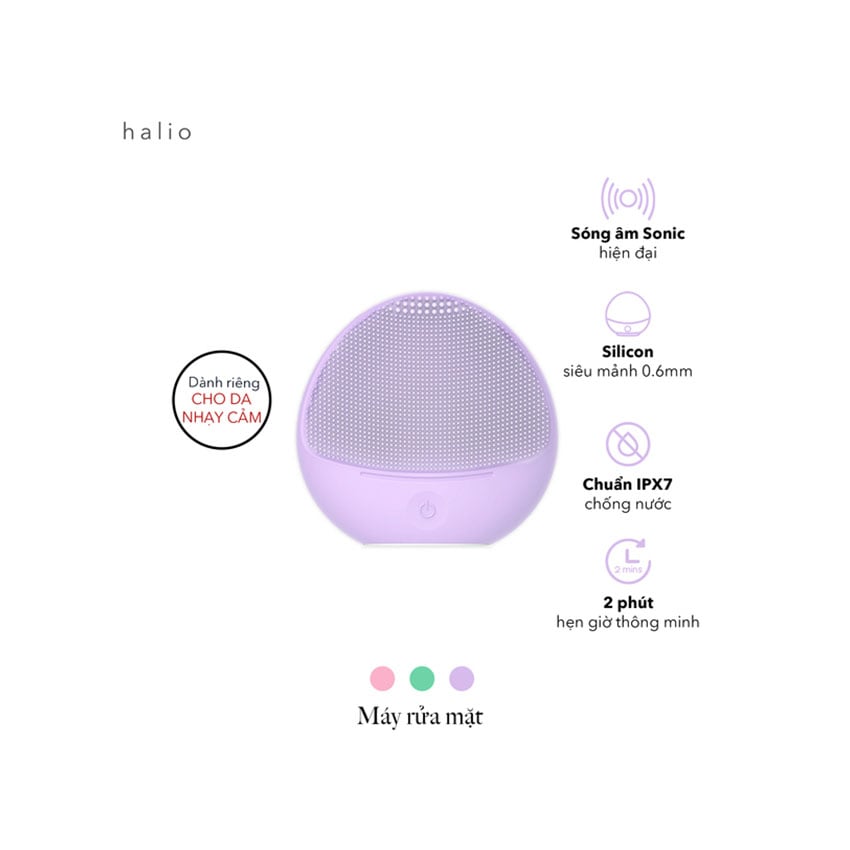 Máy Rửa Mặt Dành Cho Da Nhạy Cảm Halio Sensitive Facial Cleansing & Massaging Device - Màu Tím 3