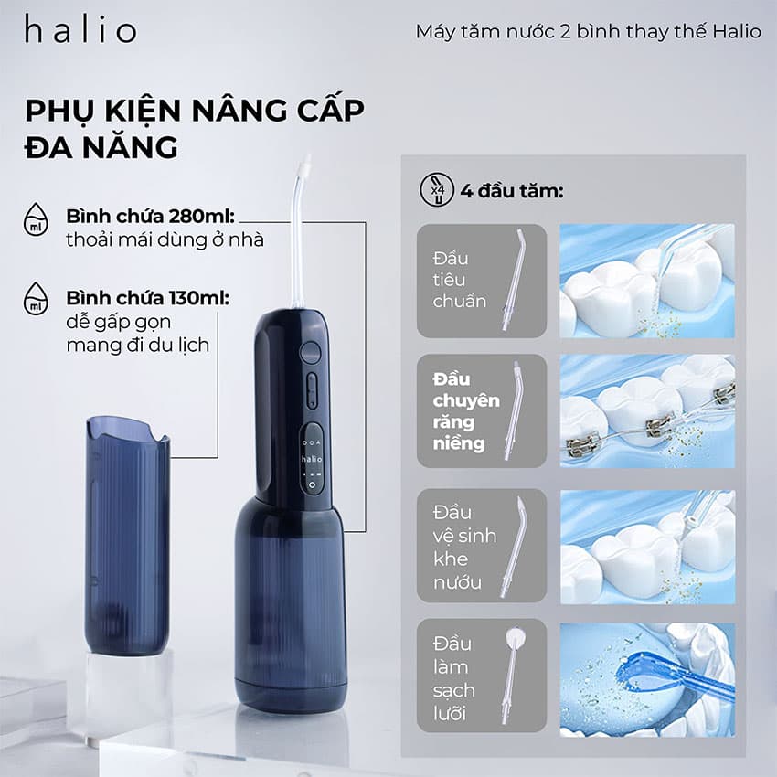 Máy Tăm Nước Halio UltraClean Express Hydro Floss - Màu Xanh 8