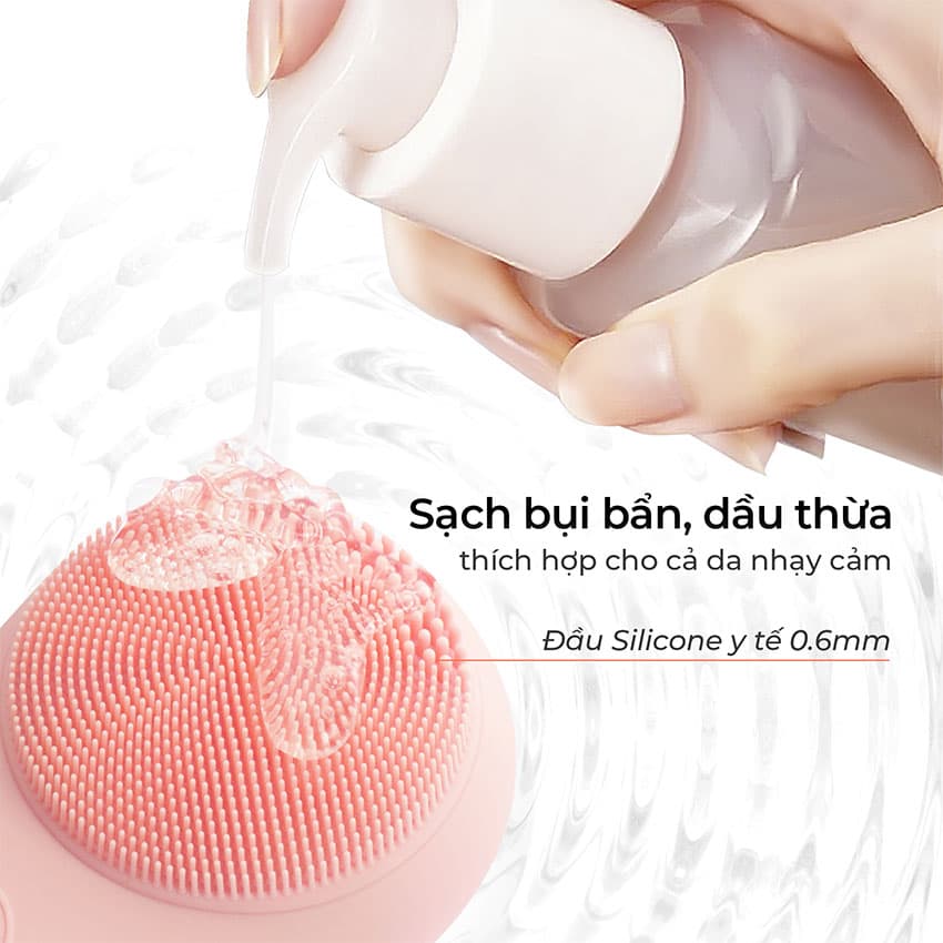 Máy Rửa Mặt Massage Tích Hợp Liệu Pháp Ánh Sáng Và Nhiệt Halio Multi-task Cleansing & Massaging Device with Red Blue Light Therapy 5 in 1 - Màu Xanh Nhạt 3