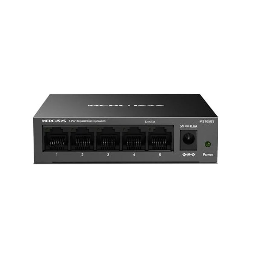 Switch Mercusys MS105GS (5 cổng RJ45 10/100/1000 Mbps Vỏ Kim loại)