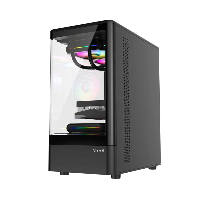 Vỏ Case VITRA Cruise Aurora M5 Black RGB (mATX/3Fan) 2