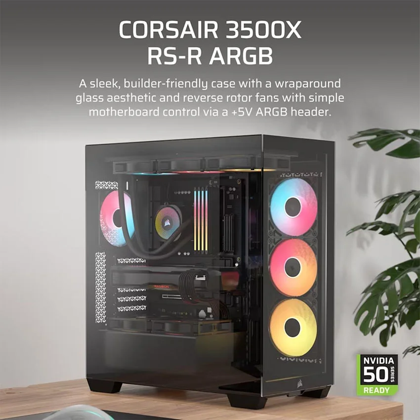 Vỏ máy tính Corsair 3500X RS-R ARGB Tempered Glass - Black (eATX/3 fan ARGB) 1