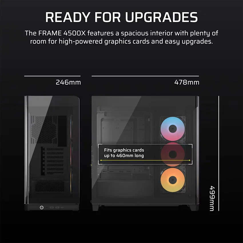 Vỏ máy tính Corsair FRAME 4500X RS-R ARGB Panoramic - Black (eATX/3 fan ARGB) 3