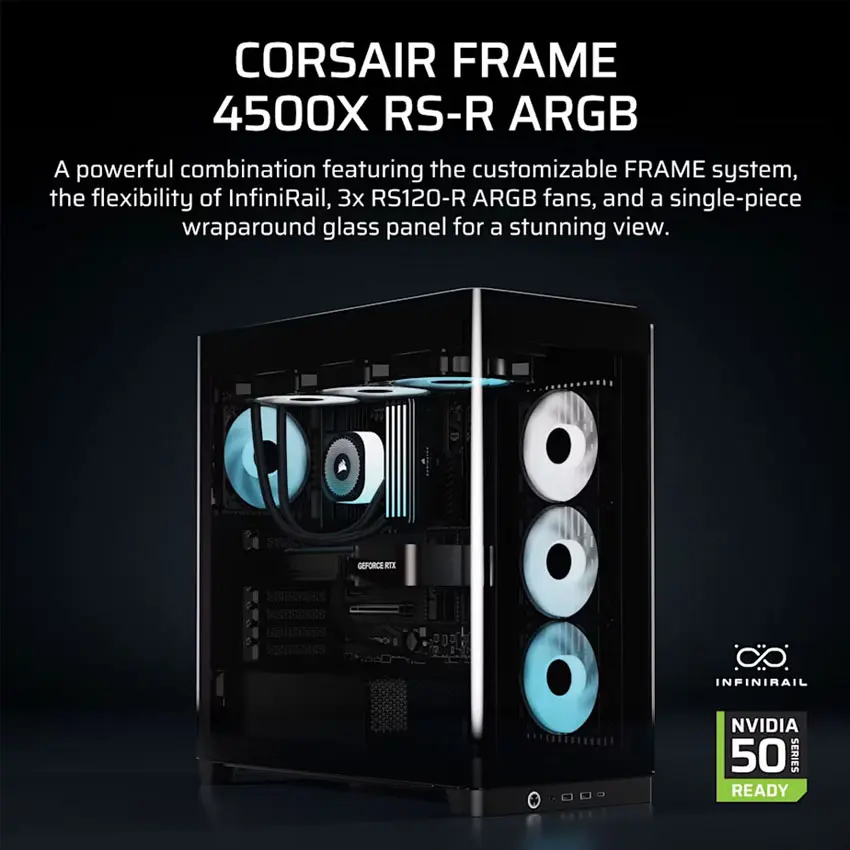 Vỏ máy tính Corsair FRAME 4500X RS-R ARGB Panoramic - Black (eATX/3 fan ARGB) 5