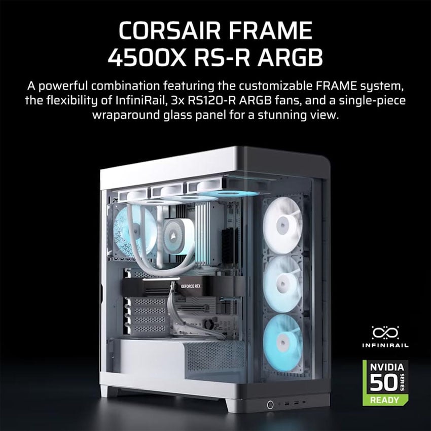 Vỏ máy tính Corsair FRAME 4500X RS-R ARGB Panoramic - White (eATX/3 fan ARGB) 1