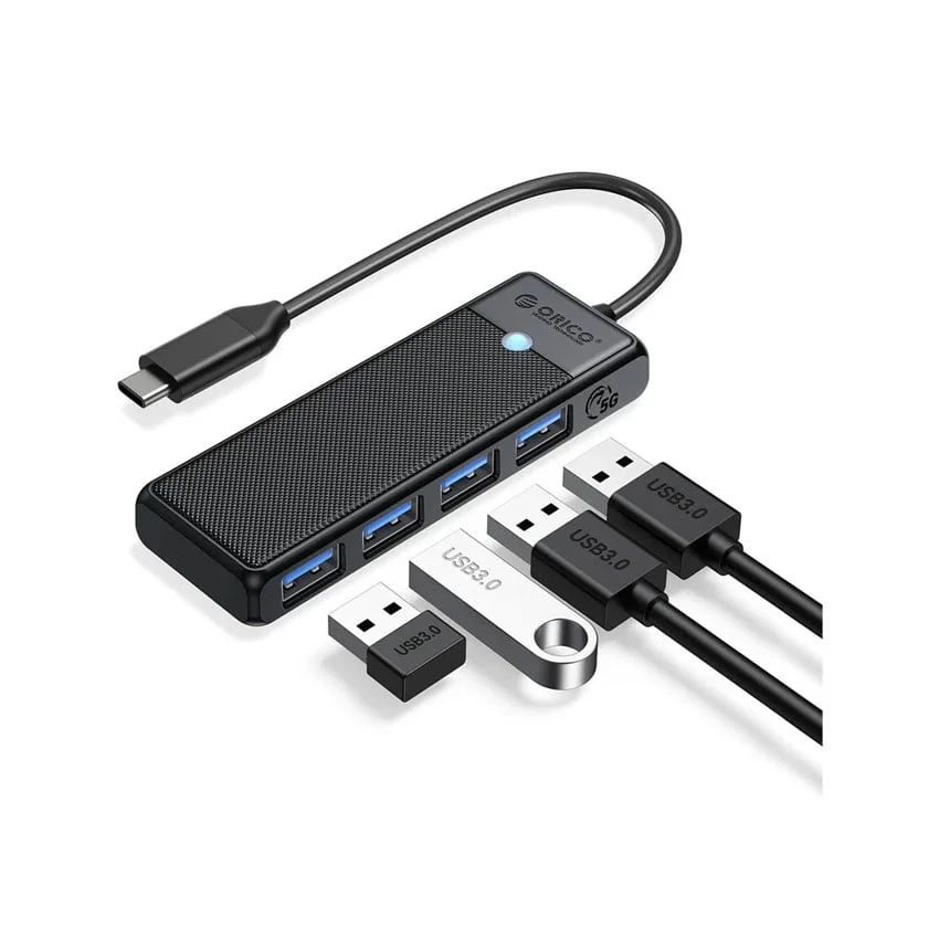 Bộ Chia type C ra 4 cổng USB 3.0 Orico PAPW4A-C3-015-BK-EP